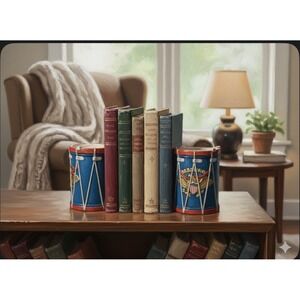 LEGO Civil War Bi-Centennial‎ Drum Chalkware Vintage-Japan Bookends